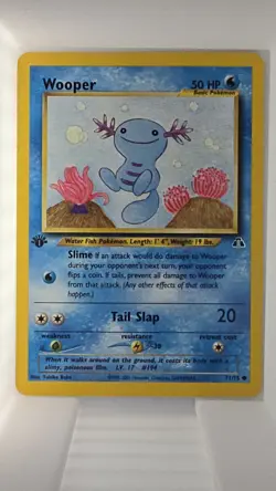 Pokemon Card - Wooper Neo Discovery 71/75 Common 1st Edition - M/NM - Image 1