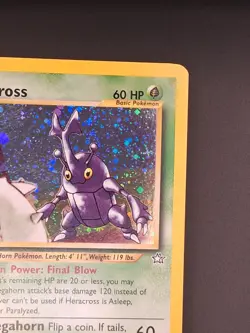 Pokemon Heracross 6/111 Neo Genesis 1st Edition Holo Rare English - Image 3