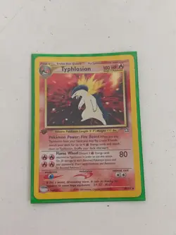 Pokemon TCG Rare Typhlosion Card 18/111 1st Edition Neo Genesis Holo In Sleeve - Image 1