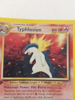 Pokemon TCG Rare Typhlosion Card 18/111 1st Edition Neo Genesis Holo In Sleeve - Image 3