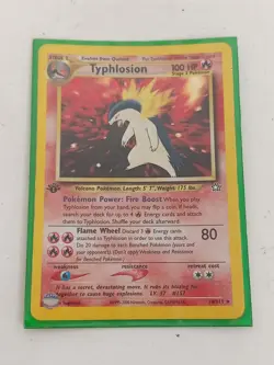 Pokemon TCG Rare Typhlosion Card 18/111 1st Edition Neo Genesis Holo In Sleeve - Image 4