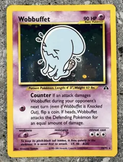 Vintage Pokemon Cards Wobbuffet 16/75 Holo Rare Neo Discovery Lightly Played - Image 1