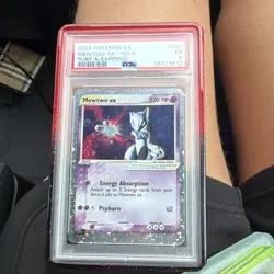 2003 Pokemon TCG Mewtwo ex 101/109 EX Ruby & Sapphire Holo Ultra Rare PSA - Image 1