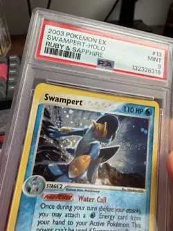 2003 POKEMON EX RUBY & SAPPHIRE #13 SWAMPERT-HOLO PSA 9 SWIRL - Image 2
