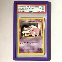 POP 77! 2000 POKEMON GYM HEROES 1ST EDITION SABRINA'S SLOWPOKE 95/132 PSA 10 - Image 1