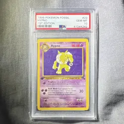 Pokemon TCG Fossil Hypno 23/62 1st Edition Rare Regular EN PSA 10 - Image 1
