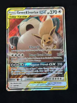 Pokemon TCG: Eevee & Snorlax GX 120/181 Team Up Holo GX Rare Ultra HP 2019 - Image 1