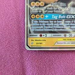 Pikachu & Zekrom GX 33/181 SM-Team Up Ultra Rare Holo Pokemon Card - NM - Image 4