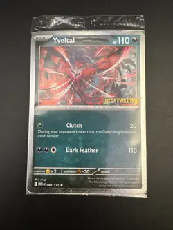 Pokemon TCG Mega Evolutions Stamped Yveltal Promo Card 088/132 Sealed - Image 1