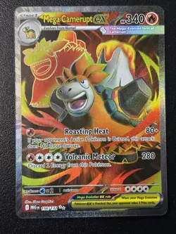 Pokemon Mega Camerupt ex 156/132 Me01 Mega Evolution Ultra Rare Holo 340HP - Image 1