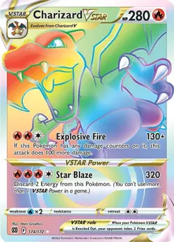 2022 POKEMON SWORD & SHIELD BRILLIANT STARS #174 FA/CHARIZARD VSTAR (PSA 10) - Image 3