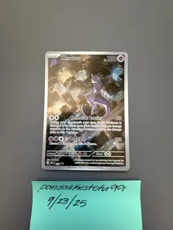 Mewtwo Pokemon 151 UPC Promo Black Star Full Art Holo English Svp 052 LP - Image 1