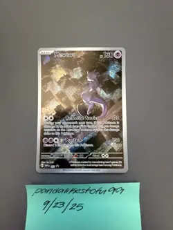 Mewtwo Pokemon 151 UPC Promo Black Star Full Art Holo English Svp 052 LP - Image 2