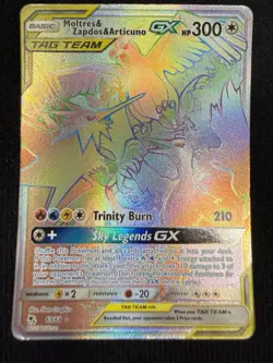 Pokemon TCG Moltres Zapdos Articuno GX 69/68 Hidden Fates Secret Rare - Image 2