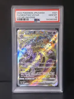 2022 Pokemon Mewtwo VSTAR 221/172 AR VSTAR Universe S12A Japanese SAR PSA 10 - Image 1