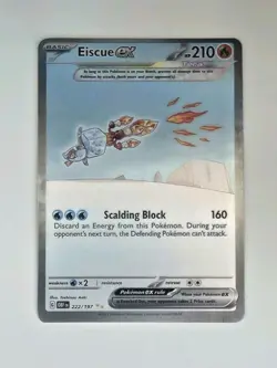 Eiscue ex 222/197 Special Illustration Rare SIR Obsidian Flames Pokemon NM - Image 1