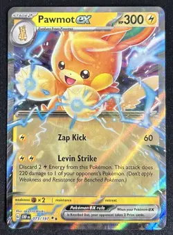 Pawmot ex 073/197 Obsidian Flames Double Rare Holo Pokemon TCG Card NM - Image 1