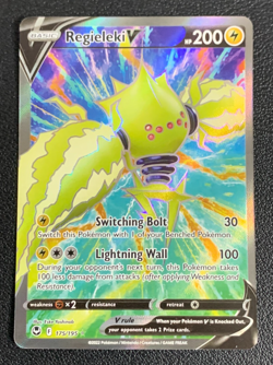 Regieleki V 175/195 Silver Tempest Full Art Ultra Rare Pokemon TCG Card NM - Image 1
