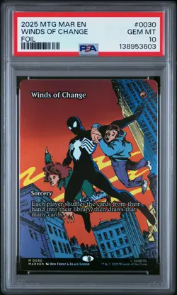 2025 MTG MARVEL'S SPIDER-MAN: SOURCE MAT FOIL #0030 WINDS OF CHANGE PSA 10 - Image 1