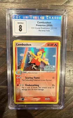 CGC 8 Combusken EX Crystal Guardians 31/100 Reverse Holo Stamped Pokemon Card - Image 1