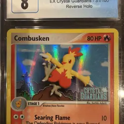 CGC 8 Combusken EX Crystal Guardians 31/100 Reverse Holo Stamped Pokemon Card - Image 3