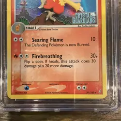 CGC 8 Combusken EX Crystal Guardians 31/100 Reverse Holo Stamped Pokemon Card - Image 4