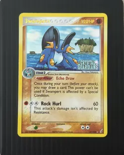 Pokemon Card - Swampert Crystal Guardians 27/100 Reverse Holo Rare Stamped - Image 1