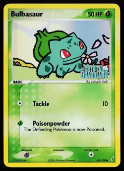 Bulbasaur 45/100 Reverse Holo Common Crystal Guardians Pokemon Card - Image 1