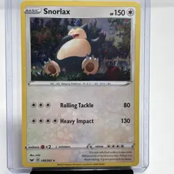 Pokemon TCG - Snorlax - 140/202 Sword & Shield Base Set Cosmo HOLO Exclusive NM - Image 1