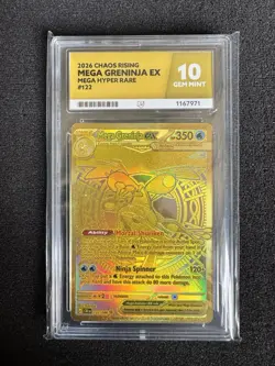 Pokemon TCG Mega Greninja EX 122/086 Chaos Rising Mega Hyper Rare Ace 10 G/M - Image 4