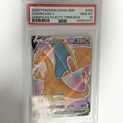 Charizard V SWSH050 Sword & Shield Black Star Promo PSA 10 Full Art Holo Pokemon - Image 1