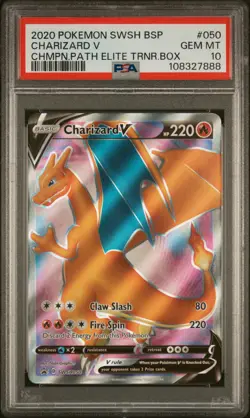 2020 POKEMON SWSH BLACK STAR PROMO #050 CHARIZARD V PSA 10 - Image 1