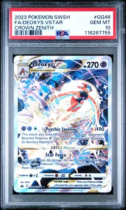 Deoxys VSTAR GG46/GG70 Crown Zenith Full Art SWSH Pokemon Card PSA 10 - Image 3