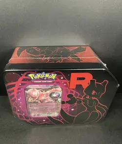 Pokemon TCG Team Rocket Mewtwo Tin Box 2025 5 Booster Packs Promo Card - Image 4