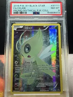 2016 Pokemon XY Black Star Promo Celebi #XY111 Mythical Pokemon Collection PSA 8 - Image 1