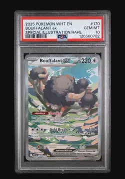 2025 Pokemon TCG Sv: White Flare Bouffalant ex 170/086 SIR Holo EN PSA 10 - Image 1