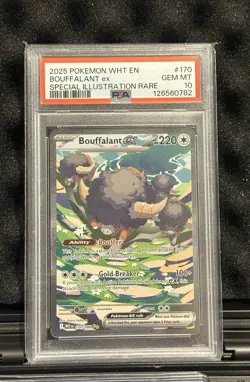 2025 Pokemon TCG Sv: White Flare Bouffalant ex 170/086 SIR Holo EN PSA 10 - Image 2