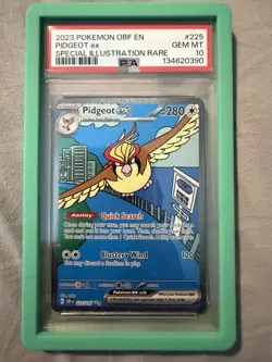 Pokemon TCG Pidgeot ex 225/197 Obsidian Flames SIR Holo PSA 10 - Image 1
