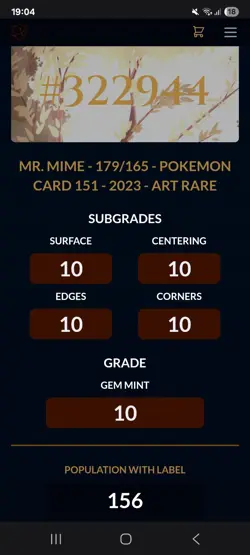 Mr Mime #179 151 Gem Mint 10 Ace Graded Holo Pokemon Card Perfect Subgrades - Image 3