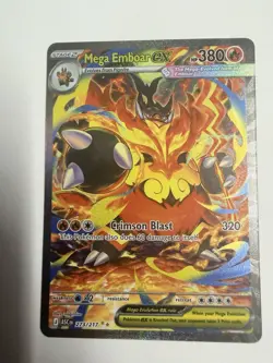 Pokemon TCG Mega Emboar EX ASC 273/217 Secret Rare Full Art Holo - Image 1