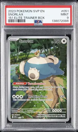 2023 POKEMON SVP EN-SV BLACK STAR PROMO 151 ELITE TRAINER BOX #051 SNORLAX PSA 9 - Image 1