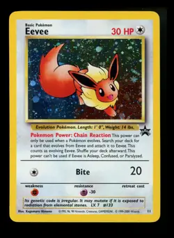 Eevee 11 2000 Holo Black Star Promo Rare WOTC Nintendo Pokemon Card TCG - Image 1