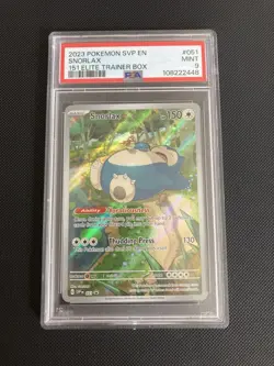 Pokemon TCG Snorlax Promo Card 051 PSA 9 Mint Scarlet Violet 151 English - Image 1