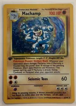 Pokemon Machamp 8/102 Deck Exclusives Holo Rare 1st Ed Stage 2 EN - Image 1