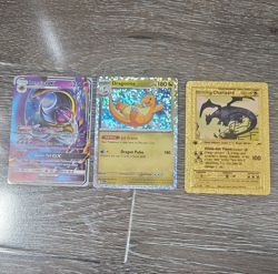 Pokemon TCG 3-Card Lot Lunala GX Dragonite Shining Charizard Foil Full Art - Image 1