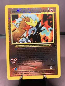 Pokemon TCG Entei 34 Black Star Promo Holo Rare VTG WOTC 2001 LP+ - Image 1