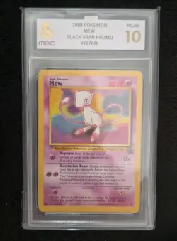 MEW 'MGC GRADE 10' - 2000 POKEMON BLACK STAR PROMO POKEMON LEAGUE #8 GEM MINT - Image 1