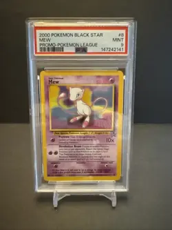 2000 Pokemon PROMO-POKEMON LEAGUE BLACK STAR #8 MEW PSA 9 MINT - Image 1