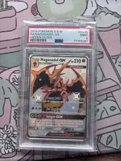 2019 Pokemon Sun & Moon Hidden Fates SV63 Full Art/Naganadel GX PSA 9 - Image 3