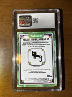 2025 Topps Chrome VeeFriends VVVV Very Lucky Black Cat Blue Eyes #3 SSP CGC 10 - Image 2